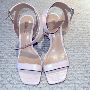 Schutz Mandy Block Heel in Rose